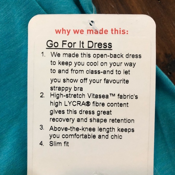 🍋Lululemon NWT Go For It Dress Size 8 Open Back - Picture 6 of 7
